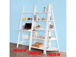 Bibliothèque, Étagère Style échelle, Étagère échelle, 5 étages –Blanc, FRG61-W -Meilleur Meubles Magasin etagere 19312749