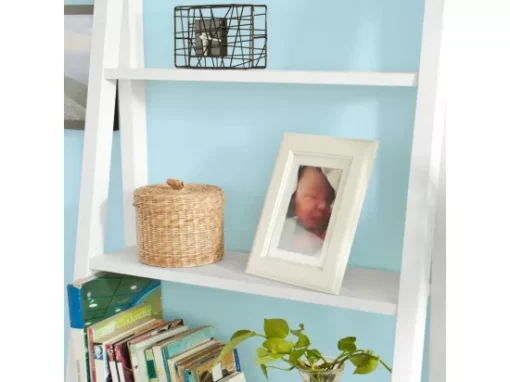 Bibliothèque, Étagère Style échelle, Étagère échelle, 5 étages –Blanc, FRG61-W -Meilleur Meubles Magasin etagere 19312753