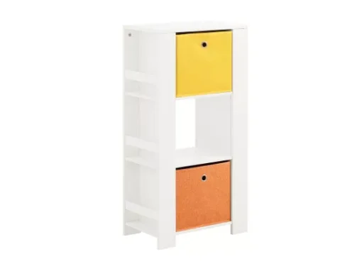 Bibliothèque Enfants Armoire De Rangement Pour Jouets Avec 2 Paniers Et 2 Étagères , KMB48-W -Meilleur Meubles Magasin etagere 19401413