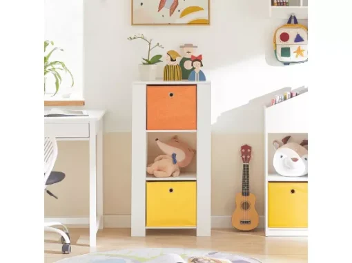 Bibliothèque Enfants Armoire De Rangement Pour Jouets Avec 2 Paniers Et 2 Étagères , KMB48-W -Meilleur Meubles Magasin etagere 19401415