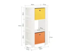 Bibliothèque Enfants Armoire De Rangement Pour Jouets Avec 2 Paniers Et 2 Étagères , KMB48-W -Meilleur Meubles Magasin etagere 19401417