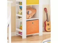 Bibliothèque Enfants Armoire De Rangement Pour Jouets Avec 2 Paniers Et 2 Étagères , KMB48-W -Meilleur Meubles Magasin etagere 19401425