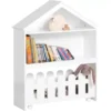 Étagère Enfant Organisateur Jouets Et Livres En Forme Maison Avec 1 Tiroirs à Roulettes, KMB52-W -Meilleur Meubles Magasin etagere 19401709