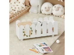 Étagère Enfant Organisateur Jouets Et Livres En Forme Maison Avec 1 Tiroirs à Roulettes, KMB52-W -Meilleur Meubles Magasin etagere 19401723