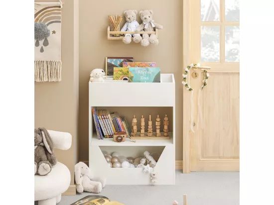Étagère à Livres Enfant Meuble Rangement Pour Livres Et Jouets Bibliothèque Pour Enfant, KMB51-W 4 Étagère à Livres Enfant Meuble Rangement Pour Livres Et Jouets Bibliothèque Pour Enfant, KMB51-W – Image 2