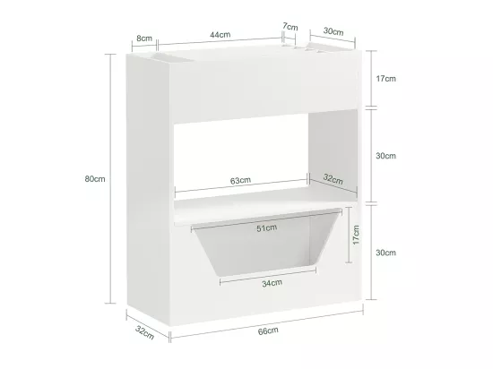 Étagère à Livres Enfant Meuble Rangement Pour Livres Et Jouets Bibliothèque Pour Enfant, KMB51-W 5 Étagère à Livres Enfant Meuble Rangement Pour Livres Et Jouets Bibliothèque Pour Enfant, KMB51-W – Image 3