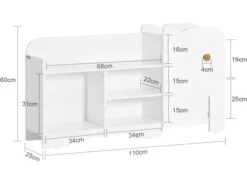 Étagère Pour Enfants Meuble De Rangement Pour Chambre D’Enfant En Forme D'Éléphant, KMB62-W -Meilleur Meubles Magasin etagere 19402211