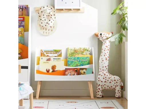 Bibliothèque Pour Enfant, Étagère à Livres Avec 4 Compartiments Ouverts , KMB63-W -Meilleur Meubles Magasin etagere 19402229