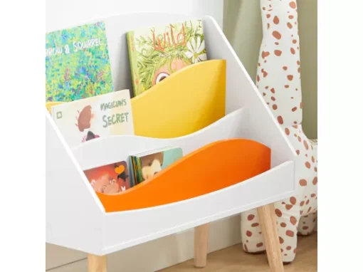 Bibliothèque Pour Enfant, Étagère à Livres Avec 4 Compartiments Ouverts , KMB63-W -Meilleur Meubles Magasin etagere 19402235