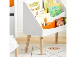 Bibliothèque Pour Enfant, Étagère à Livres Avec 4 Compartiments Ouverts , KMB63-W -Meilleur Meubles Magasin etagere 19402239