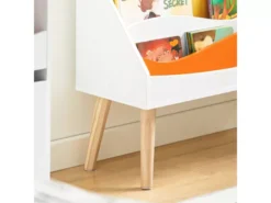 Bibliothèque Pour Enfant, Étagère à Livres Avec 4 Compartiments Ouverts , KMB63-W -Meilleur Meubles Magasin etagere 19402241