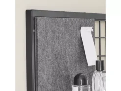 SoBuy FHK20-N Étagère Murale, Porte Manteau, Panneau Mural En Grille, Avec Tableau Mémo En Feutre, 1 Tablette Et 3 Crochets Doubles, Style Industriel -Meilleur Meubles Magasin etagere 19404001