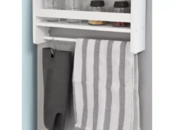 Étagère à Suspendre Pour Réfrigérateur Avec Ventouses Étagère à épices En Bois - 3 étagères Et 5 Crochets - Blanc FRG150-W SoBuy -Meilleur Meubles Magasin etagere 19408385