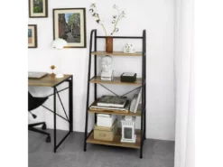 SoBuy STR09-PF Bibliothèque Étagère échelle à 4 Niveaux Étagère De Rangement Cadre En Métal Stable, Style Industriel -Meilleur Meubles Magasin etagere 19559333