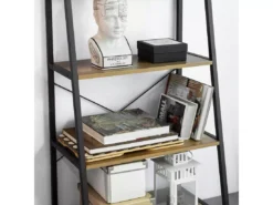 SoBuy STR09-PF Bibliothèque Étagère échelle à 4 Niveaux Étagère De Rangement Cadre En Métal Stable, Style Industriel -Meilleur Meubles Magasin etagere 19559335