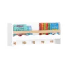 SoBuy KMB78-W Étagère Murale, Étagère De Rangement Suspendue, Porte-manteau Pour Enfants, Étagère à Livres, Bibliothèque Avec 1 Étagère Et 5 Crochets -Meilleur Meubles Magasin etagere 19816203