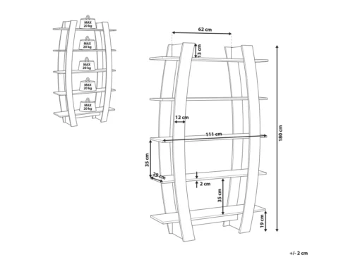 Étagère Bois Clair 5 Niveaux KENER -Meilleur Meubles Magasin etagere 20914187