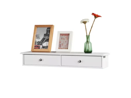 Meuble D’entrée De Rangement Étagère Murale 2 Tiroirs Armoire À Clés 63,5x13,5x10 Cm, Frg43-w -Meilleur Meubles Magasin etagere 20915363