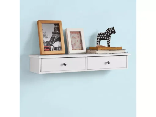 Meuble D’entrée De Rangement Étagère Murale 2 Tiroirs Armoire À Clés 63,5x13,5x10 Cm, Frg43-w -Meilleur Meubles Magasin etagere 20915365