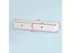 Meuble D’entrée De Rangement Étagère Murale 2 Tiroirs Armoire À Clés 63,5x13,5x10 Cm, Frg43-w -Meilleur Meubles Magasin etagere 20915375