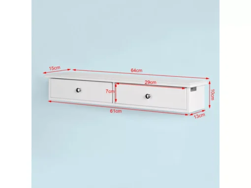 Meuble D’entrée De Rangement Étagère Murale 2 Tiroirs Armoire À Clés 63,5x13,5x10 Cm, Frg43-w -Meilleur Meubles Magasin etagere 20915375