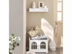 Meuble D’entrée De Rangement Étagère Murale 2 Tiroirs Armoire À Clés 63,5x13,5x10 Cm, Frg43-w -Meilleur Meubles Magasin etagere 20915377