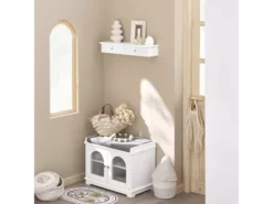 Meuble D’entrée De Rangement Étagère Murale 2 Tiroirs Armoire À Clés 63,5x13,5x10 Cm, Frg43-w -Meilleur Meubles Magasin etagere 20915379
