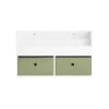 SoBuy KMB81-W Étagères De Rangement Suspendue, Bibliothèque Murale Pour Enfant à 2 Niveaux Avec 2 Boîtes De Rangement, Blanc Et Vert -Meilleur Meubles Magasin etagere 21014175