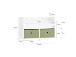 SoBuy KMB81-W Étagères De Rangement Suspendue, Bibliothèque Murale Pour Enfant à 2 Niveaux Avec 2 Boîtes De Rangement, Blanc Et Vert -Meilleur Meubles Magasin etagere 21014179