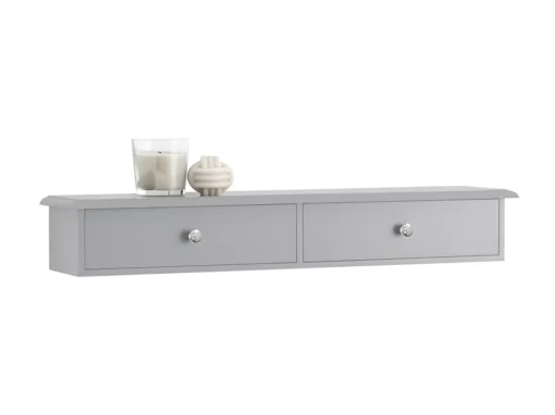 SoBuy Meuble D’entrée De Rangement, Étagère Murale 2 Tiroirs, Armoire à Clés, Porte-clés L64xP15xH10cm -Gris, FRG43-HG -Meilleur Meubles Magasin etagere 22884095