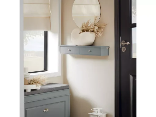 SoBuy Meuble D’entrée De Rangement, Étagère Murale 2 Tiroirs, Armoire à Clés, Porte-clés L64xP15xH10cm -Gris, FRG43-HG -Meilleur Meubles Magasin etagere 22884097