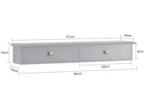 SoBuy Meuble D’entrée De Rangement, Étagère Murale 2 Tiroirs, Armoire à Clés, Porte-clés L64xP15xH10cm -Gris, FRG43-HG -Meilleur Meubles Magasin etagere 22884099
