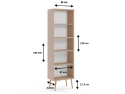Bibliothèque MALIBO 180 Cm 5 étagères Macchiato -Meilleur Meubles Magasin etagere 24152707