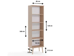 Bibliothèque MALIBO 180 Cm 5 étagères Blanc Mat -Meilleur Meubles Magasin etagere 24152717