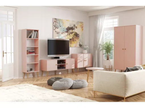 Bibliothèque MALIBO 180 Cm 5 étagères Rose -Meilleur Meubles Magasin etagere 24152723