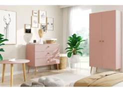 Bibliothèque MALIBO 180 Cm 5 étagères Rose -Meilleur Meubles Magasin etagere 24152725