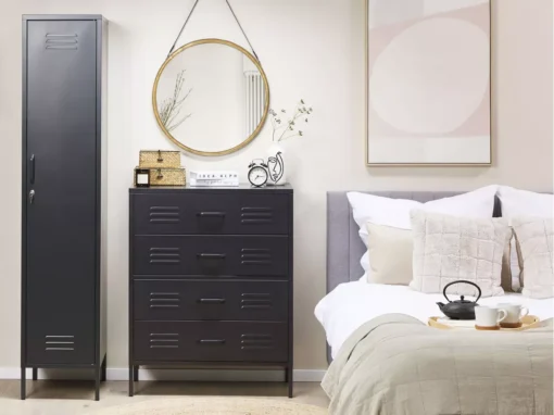 Armoire En Acier Noir FROME -Meilleur Meubles Magasin meuble de rangement 16129265
