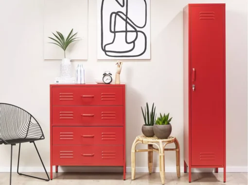 Armoire En Acier Rouge FROME -Meilleur Meubles Magasin meuble de rangement 16129361