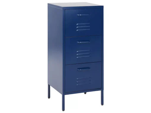 Commode à 3 Tiroirs En Métal Bleu Marine WOSTOK -Meilleur Meubles Magasin meuble de rangement 16547409