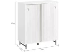 Meuble De Rangement, Armoire À Chaussures, Armoire Latérale Buffet Avec 2 Porte Coulissante, Fsb62-w -Meilleur Meubles Magasin meuble de rangement 19183119