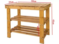 Etagère à Chaussures, Banquette En Bambou Haute De Gamme, Rangement Chaussure, FSR02-K-N -Meilleur Meubles Magasin meuble de rangement 19185191