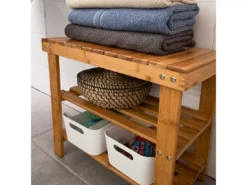 Etagère à Chaussures, Banquette En Bambou Haute De Gamme, Rangement Chaussure, FSR02-K-N -Meilleur Meubles Magasin meuble de rangement 19185197