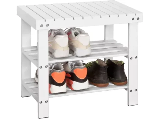 Etagère à Chaussures, Banquette En Bambou Haute De Gamme, Rangement Chaussure, FSR02-K-W -Meilleur Meubles Magasin meuble de rangement 19185201