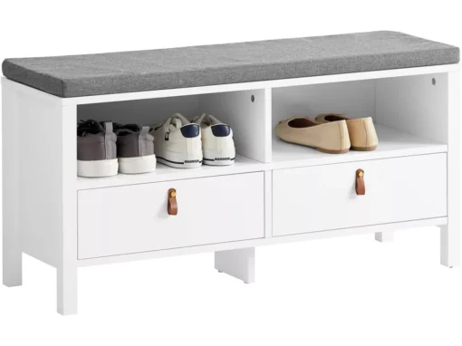 Banc De Rangement Avec Coussin Rembourré Meuble Bas Entrée Commode À Chaussure, Fsr106-w -Meilleur Meubles Magasin meuble de rangement 19188247