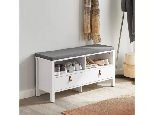 Banc De Rangement Avec Coussin Rembourré Meuble Bas Entrée Commode À Chaussure, Fsr106-w -Meilleur Meubles Magasin meuble de rangement 19188249
