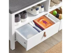Banc De Rangement Avec Coussin Rembourré Meuble Bas Entrée Commode À Chaussure, Fsr106-w -Meilleur Meubles Magasin meuble de rangement 19188253