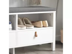 Banc De Rangement Avec Coussin Rembourré Meuble Bas Entrée Commode À Chaussure, Fsr106-w -Meilleur Meubles Magasin meuble de rangement 19188261