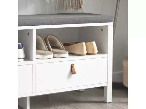 Banc De Rangement Avec Coussin Rembourré Meuble Bas Entrée Commode À Chaussure, Fsr106-w -Meilleur Meubles Magasin meuble de rangement 19188261