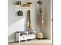 Banc De Rangement Avec Coussin Rembourré Meuble Bas Entrée Commode À Chaussure, Fsr106-w -Meilleur Meubles Magasin meuble de rangement 19188265