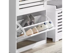 Meuble De Rangement à Chaussures Armoire à Chaussures Commode à Chaussures 3 Abattants, FSR108-W -Meilleur Meubles Magasin meuble de rangement 19188299